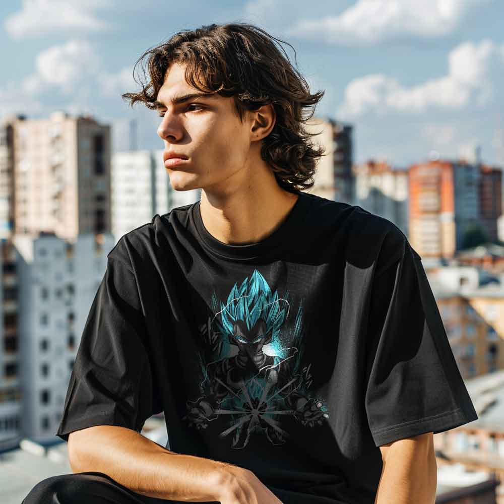 Dragon Ball Z - T-Shirt Turquoise Sayan / Customisable